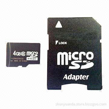 microSD card with data retention of 10 years, 1 to 32GB capacity